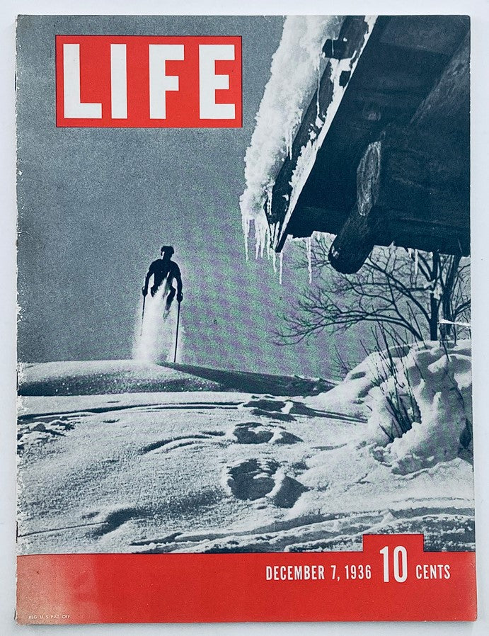 Life Magazine December 7, 1936, Volume 1, No 3 - Vintage Skiing Photograph, No Label