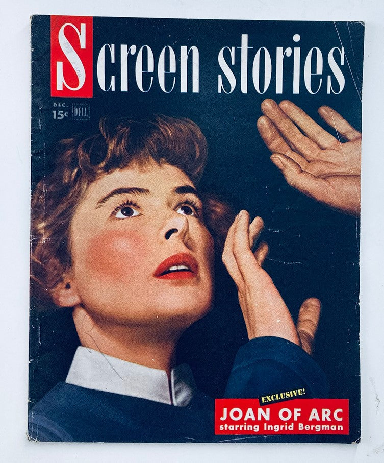 Cover of Screen Romances Magazine December 1948 featuring Ingrid Bergman, showcasing the glamorous Hollywood aesthetic of the era.