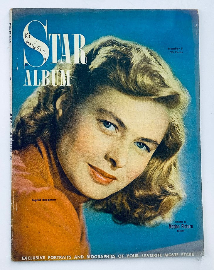 VTG Star Album Magazine 1949 No. 5 Ingrid Bergman Cover featuring a classic portrait of Ingrid Bergman with elegant hairstyle and makeup.