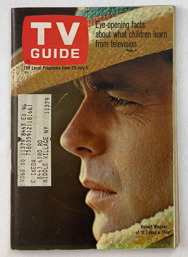 Cover of TV Guide Magazine June 29 1968 Issue #796 featuring Robert Wagner, showcasing vintage television highlights.