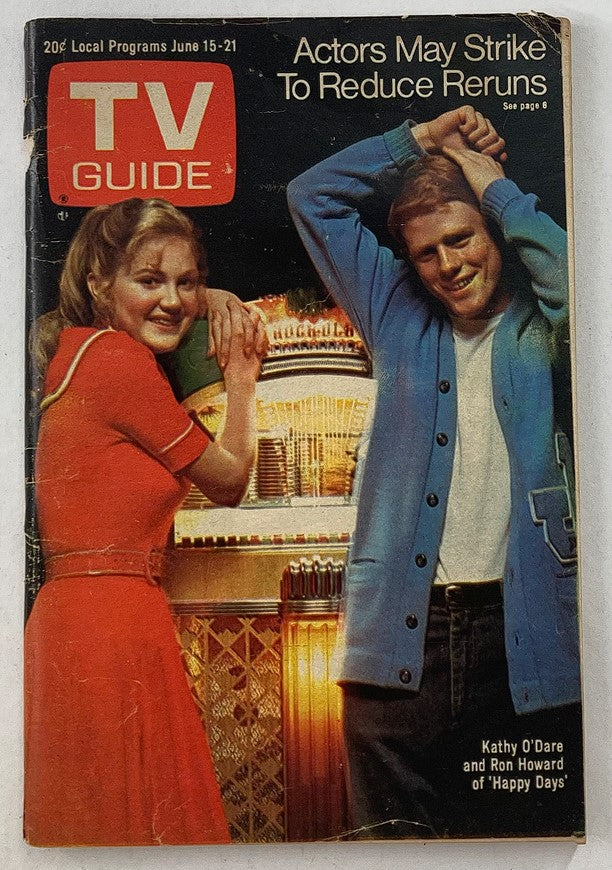 TV Guide Magazine June 15 1974 Kathy O'Dare, Ron Howard NY Metro Ed. No Label