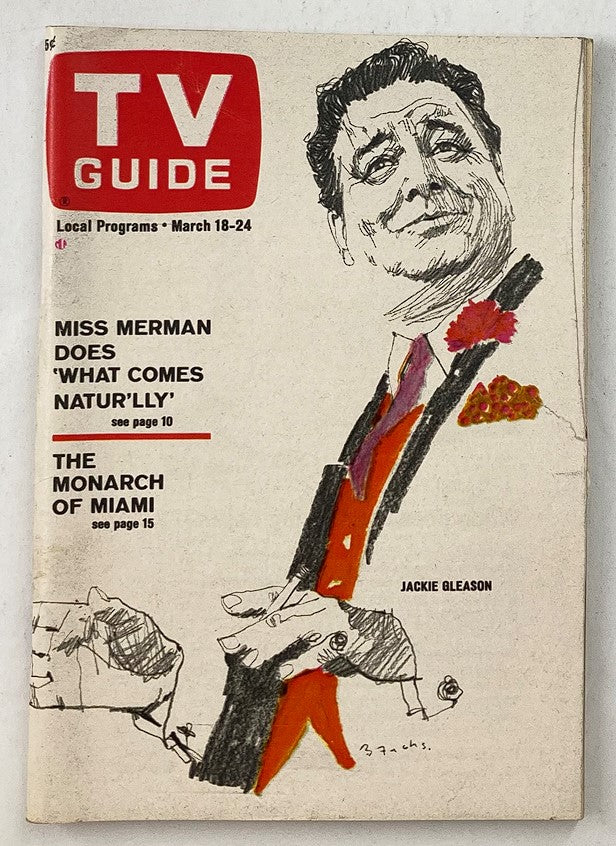 Cover of TV Guide Magazine March 18 1967 Issue #729 featuring comedian Jackie Gleason, showcasing mid-20th century print design.