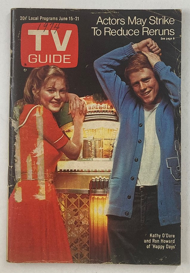 TV Guide Magazine June 15 1974 Kathy O'Dare & Ron Howard WA Baltimore Ed.