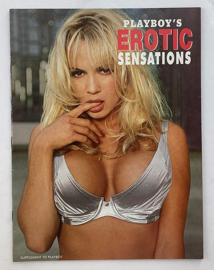 1998 Playboy's Erotic Sensations featuring Covergirl Carrie Westcott in a striking pose, showcasing her beauty in a revealing silver top.