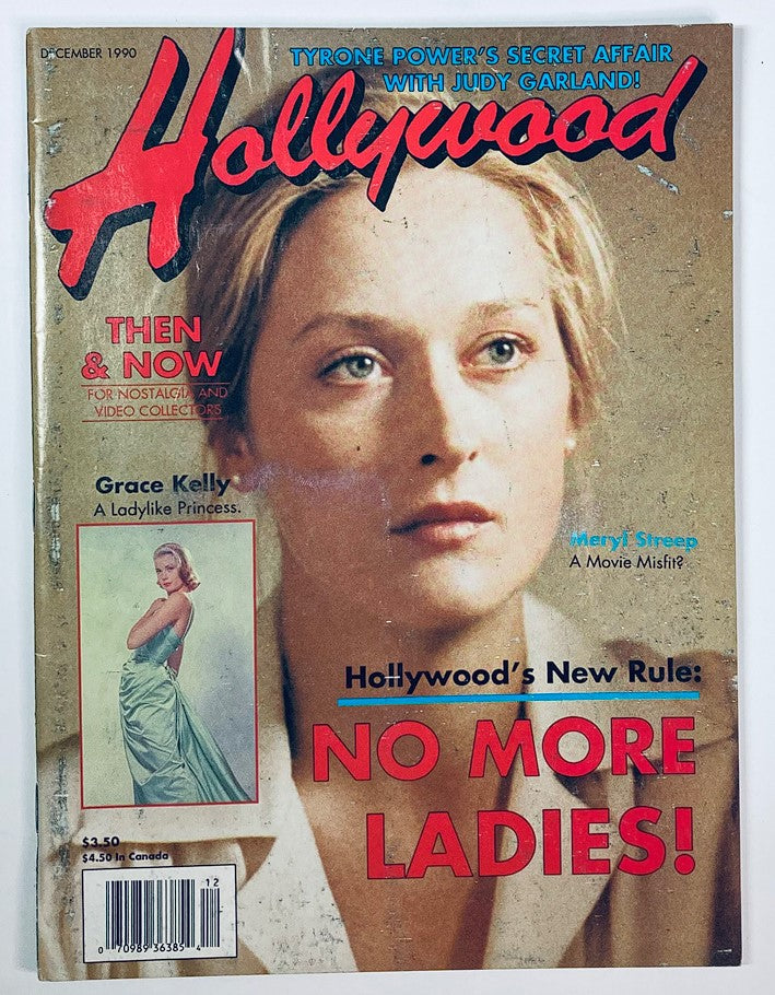 Cover of the VTG Hollywood Studio Magazine Then & Now, December 1990 issue featuring Meryl Streep and Grace Kelly. The cover showcases stunning photography and highlights the cultural significance of the actresses in Hollywood's golden age.