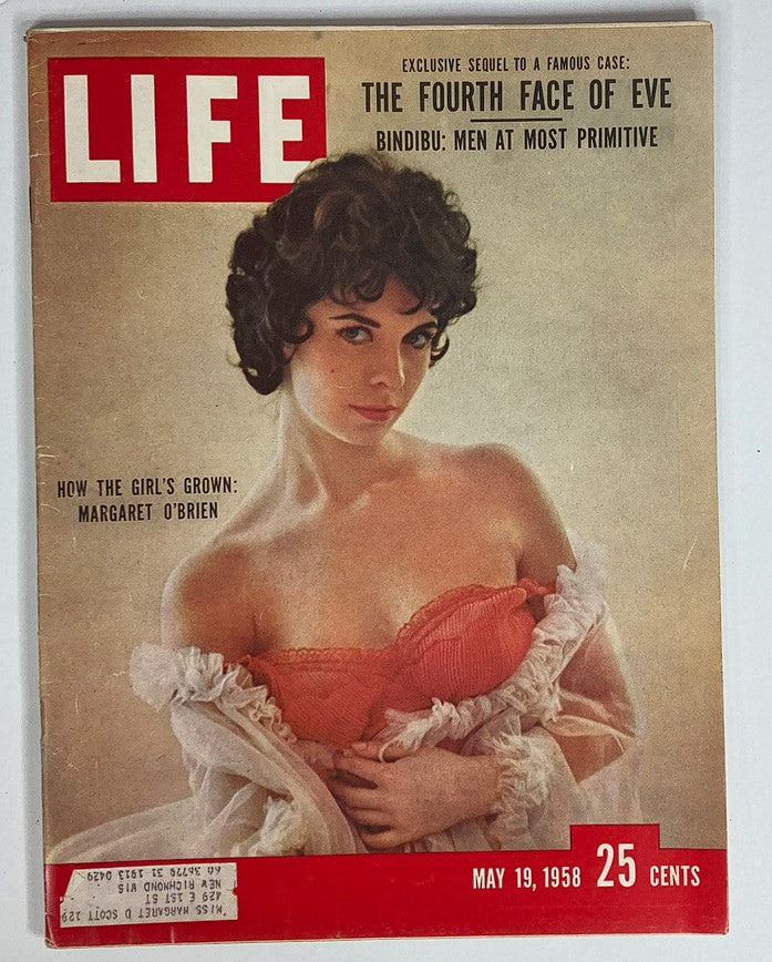 Cover of VTG Life Magazine May 19 1958 Vol 44 #20 featuring Margaret O'Brien, showcasing the article "How the Girls Grown." The vintage magazine reflects the cultural aesthetics of the late 1950s.