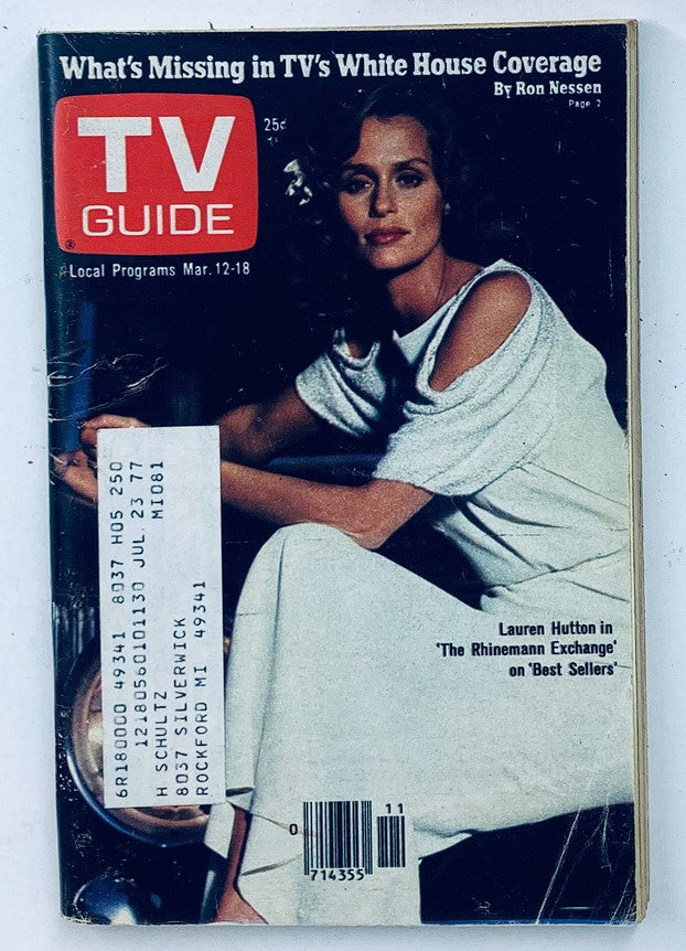 TV Guide Magazine March 12 1977 #1250 Lauren Hutton Michigan State Ed.