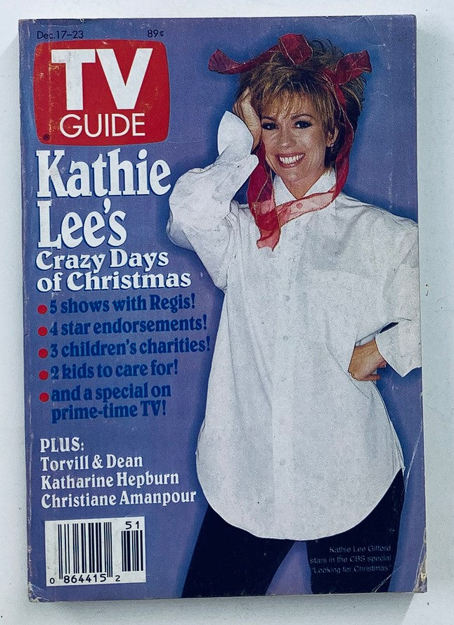 TV Guide Magazine December 17 1994 featuring Kathie Lee Gifford on the cover, showcasing her Christmas-themed special, including highlights like 5 shows with Regis and endorsements for children's charities.