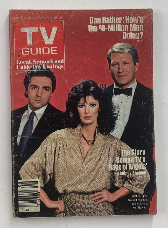 Cover of TV Guide Magazine February 19 1983 featuring Armand Assante, Jaclyn Smith, and Ken Howard. The magazine highlights stories about popular TV shows from the 1980s, showcasing cultural moments and iconic television personalities.