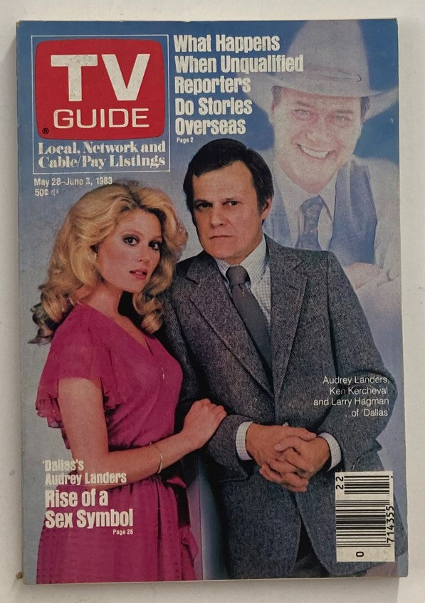 TV Guide Magazine May 28, 1983 featuring Audrey Landers on the cover, highlighting her role on 'Dallas' and the article 'Rise of a Sex Symbol'.