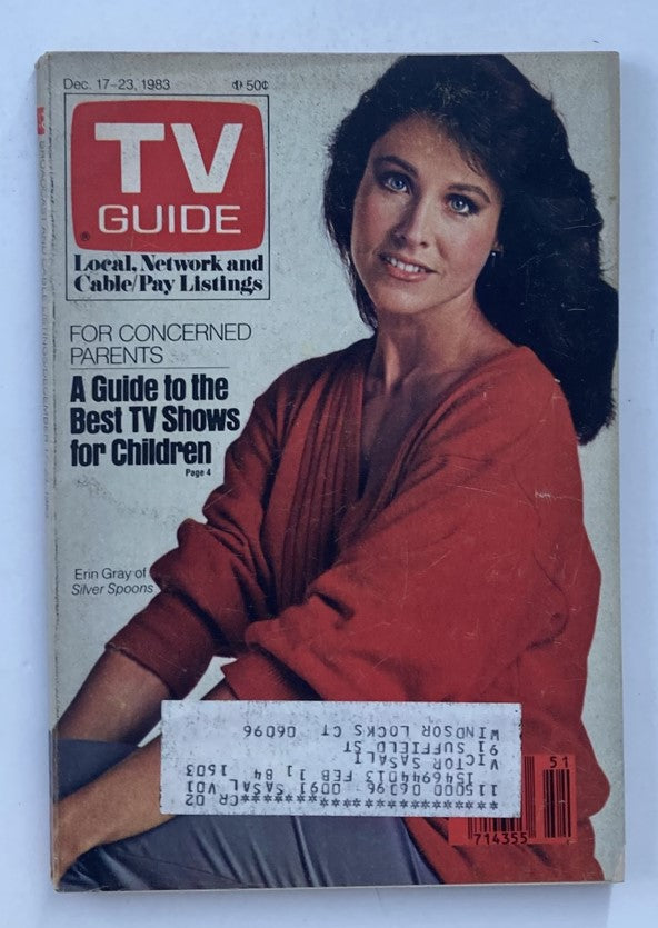 Cover of TV Guide Magazine from December 17, 1983 featuring actress Erin Gray, known for her role in 'Silver Spoons,' highlighting 'A Guide to the Best TV Shows for Children'.