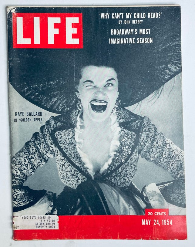 Cover of VTG Life Magazine May 24, 1954 featuring Kaye Ballard in a striking outfit, showcasing a glimpse into the cultural landscape of the 1950s.