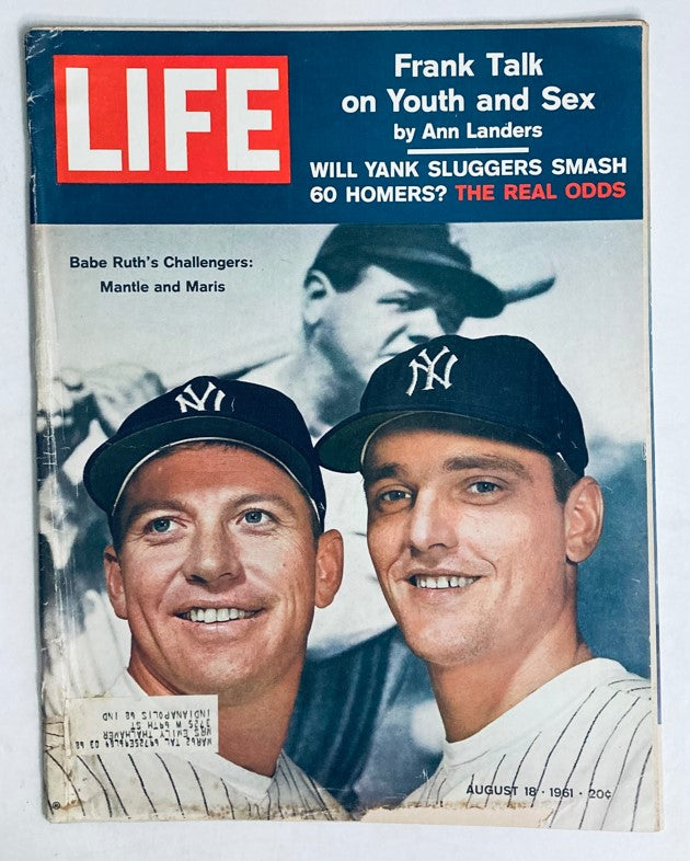 Life Magazine, August 18, 1961, Vol. 51 No. 7: Featuring Yankees' Mickey Mantle and Roger Maris on the cover.