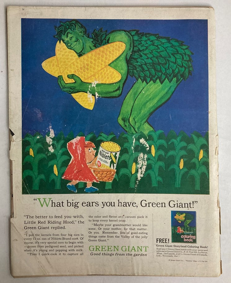 Back cover of VTG Life Magazine November 17, 1961, displaying a colorful Green Giant advertisement, adding to the nostalgic feel of this vintage sports publication.