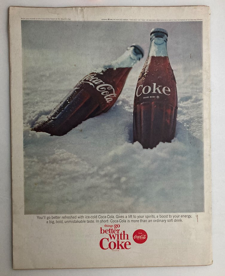Back cover of VTG Life Magazine July 30 1965 featuring a vintage Coca-Cola advertisement, illustrating classic advertising design from the 1960s.