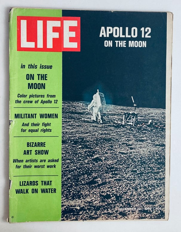 VTG Life Magazine December 12 1969 Vol 67 No. 24 featuring Apollo 12 on the Moon cover with astronauts and lunar surface imagery.