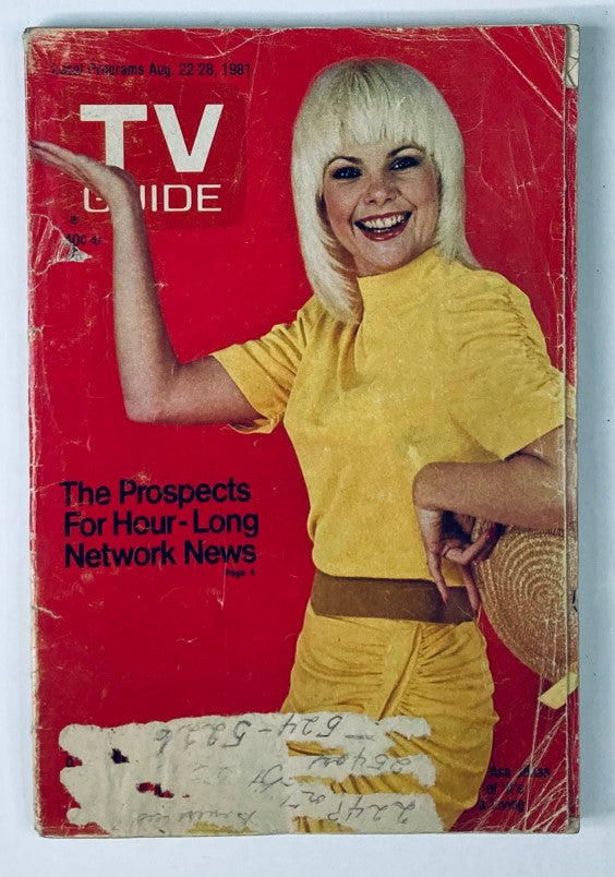 TV Guide Magazine August 22 1981 featuring Ann Jillian on the cover, showcasing vintage television history with bright red background and bold text.