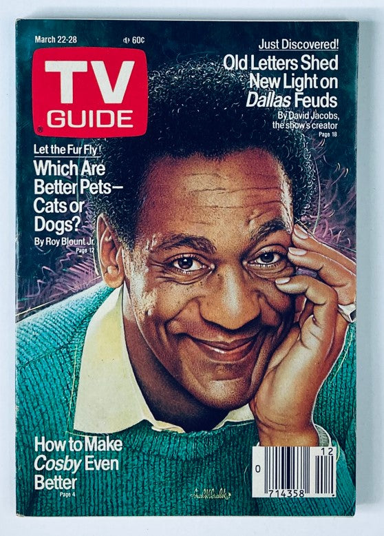 TV Guide Magazine March 22 1986 featuring Bill Cosby, showcasing the iconic cover art and reflecting the television culture of the mid-1980s.