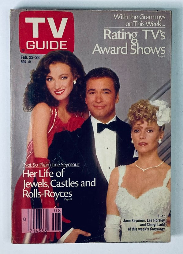 TV Guide Magazine February 22 1986 featuring Cheryl Ladd on the cover, showcasing iconic visuals and television program listings from the mid-1980s.