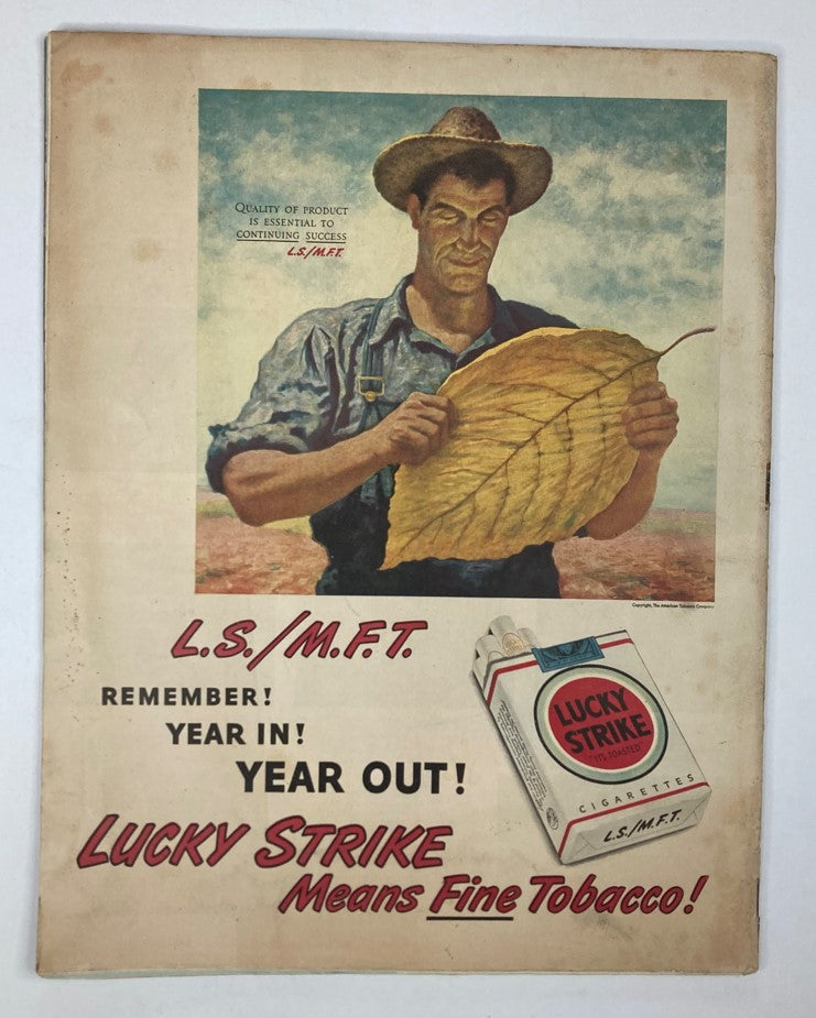 Back cover of VTG Collier's Magazine January 18 1947, featuring an advertisement for Lucky Strike Cigarettes.