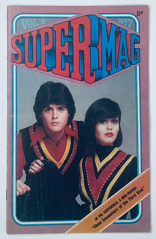 Cover of SuperMag Magazine Vol 2 No. 7 featuring two young actors in colorful outfits, representing the nostalgic style of the 1970s, highlighting Richard Dreyfuss with a mini-poster.