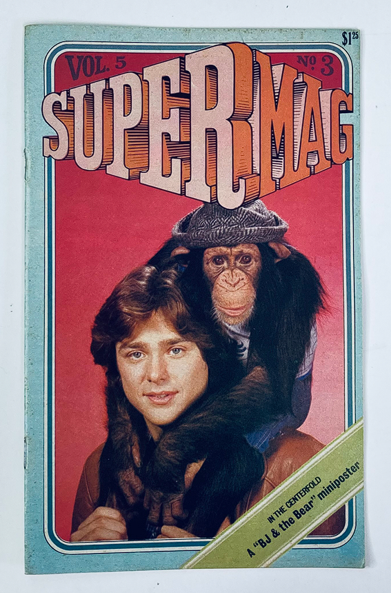 VTG SuperMag Magazine Volume 5 Number 3 featuring BJ & The Bear on the cover, showcasing a man with a chimpanzee in a playful pose.