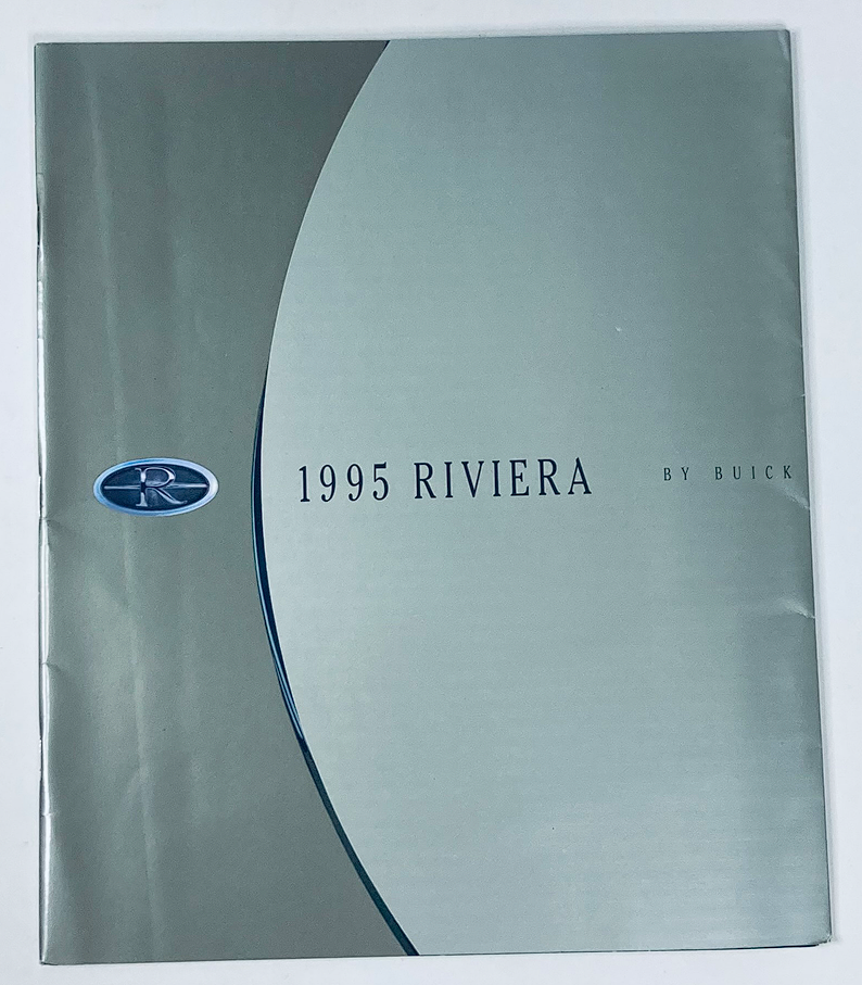1995 Buick Rivera Dealer Showroom Sales Brochure showcasing the cover design featuring '1995 RIVIERA BY BUICK' and the Buick logo. Perfect for collectors and automotive enthusiasts.
