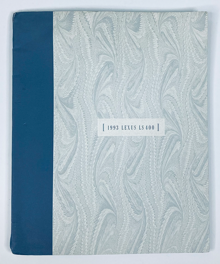Cover of the 1993 Lexus LS 400 Lineup Dealer Showroom Sales Brochure Guide Catalog featuring elegant design and title.