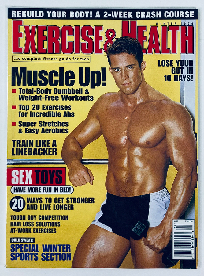 Cover of Exercise & Health Magazine Winter 1999 Vol 4 #4 featuring a muscular man promoting total-body workouts and fitness tips, with highlights on training like a linebacker.