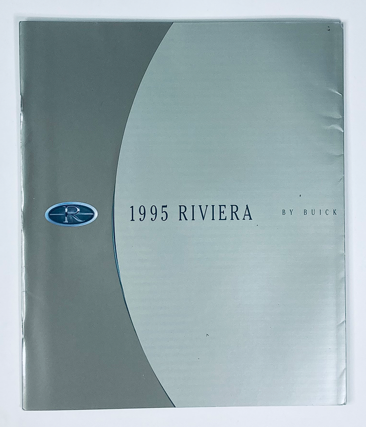 Cover of the 1995 Buick Riviera Dealer Showroom Sales Brochure Guide Catalog featuring the Riviera logo and an elegant design.