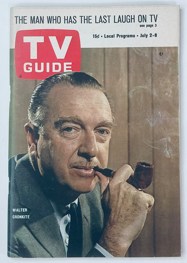 Cover of TV Guide Magazine July 2, 1966 featuring Walter Cronkite, showcasing his iconic presence and vintage design.