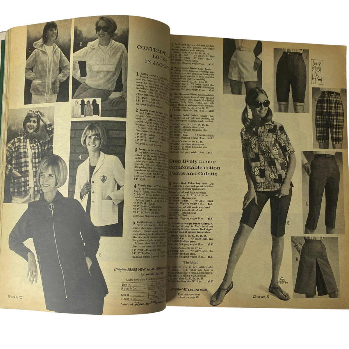 1966 Sears Everything for Spring Through Summer Catalog featuring contemporary jacket styles and casual attire for women, illustrating the fashion trends of the 1960s.