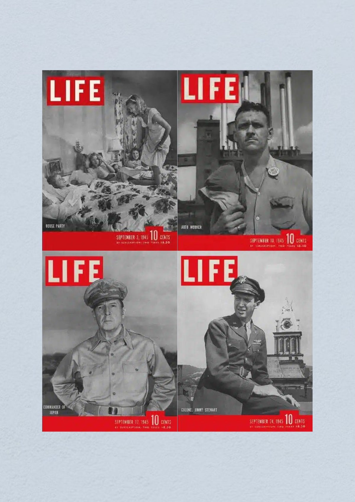 Life Magazine Lot of 4 Full Month of September 1945 3, 10, 17, 24 WWII ERA