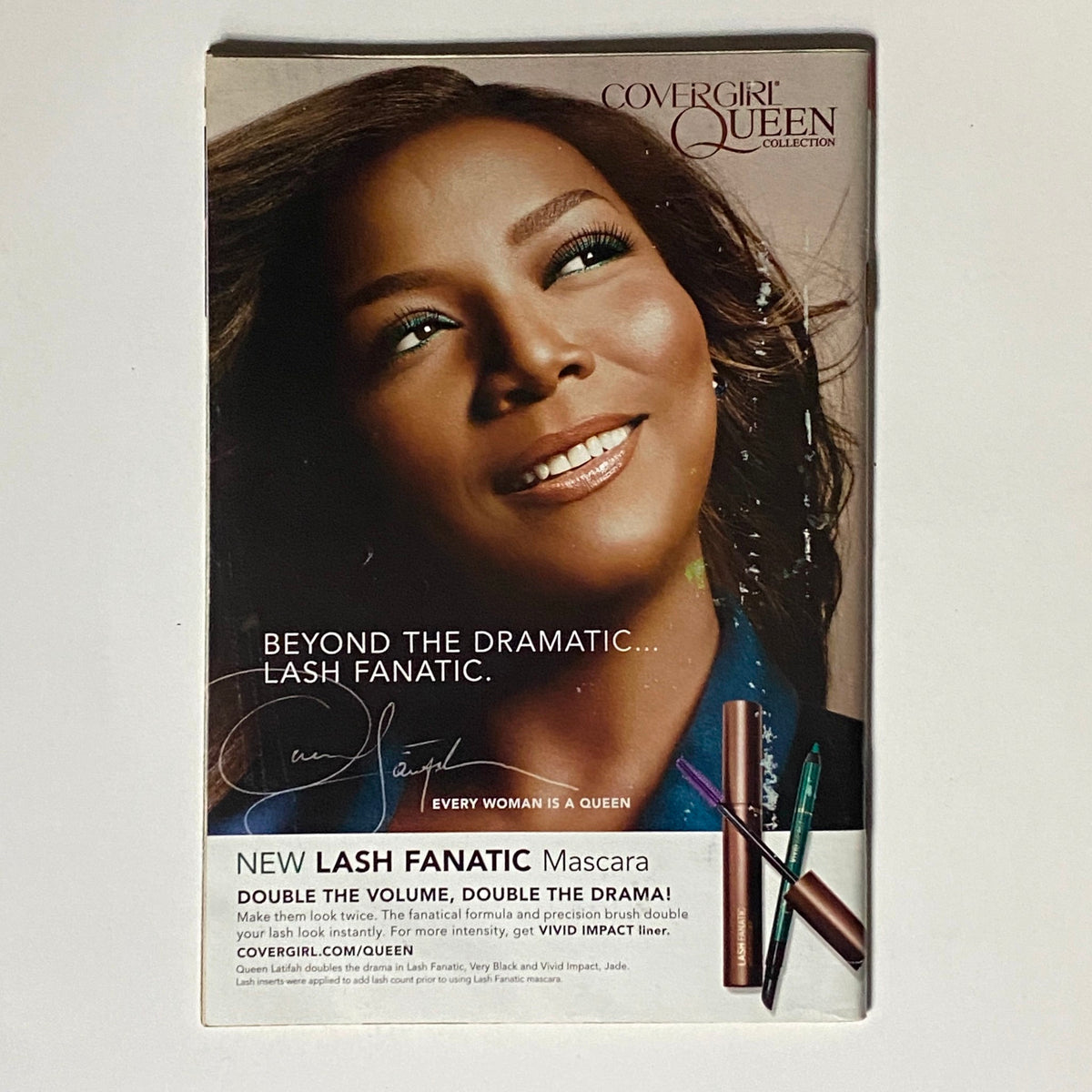 CoverGirl advertisement from Jet Magazine March 5, 2012, showcasing the Queen Collection, featuring a confident woman promoting Lash Fanatic mascara.