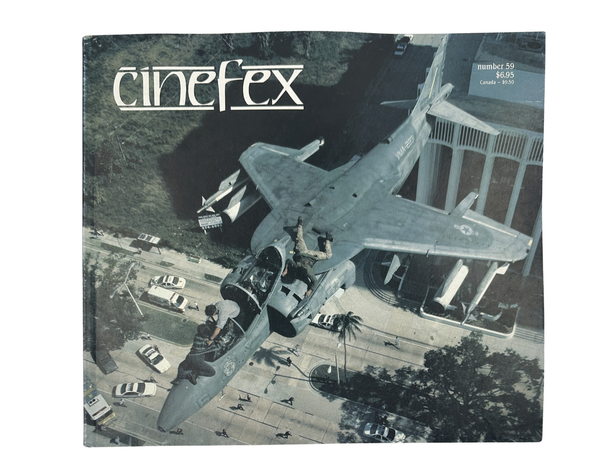 Cinefex Magazine September 1994 No. 59 featuring a scene from True Lies, showcasing an aerial battle over Miami on the cover.