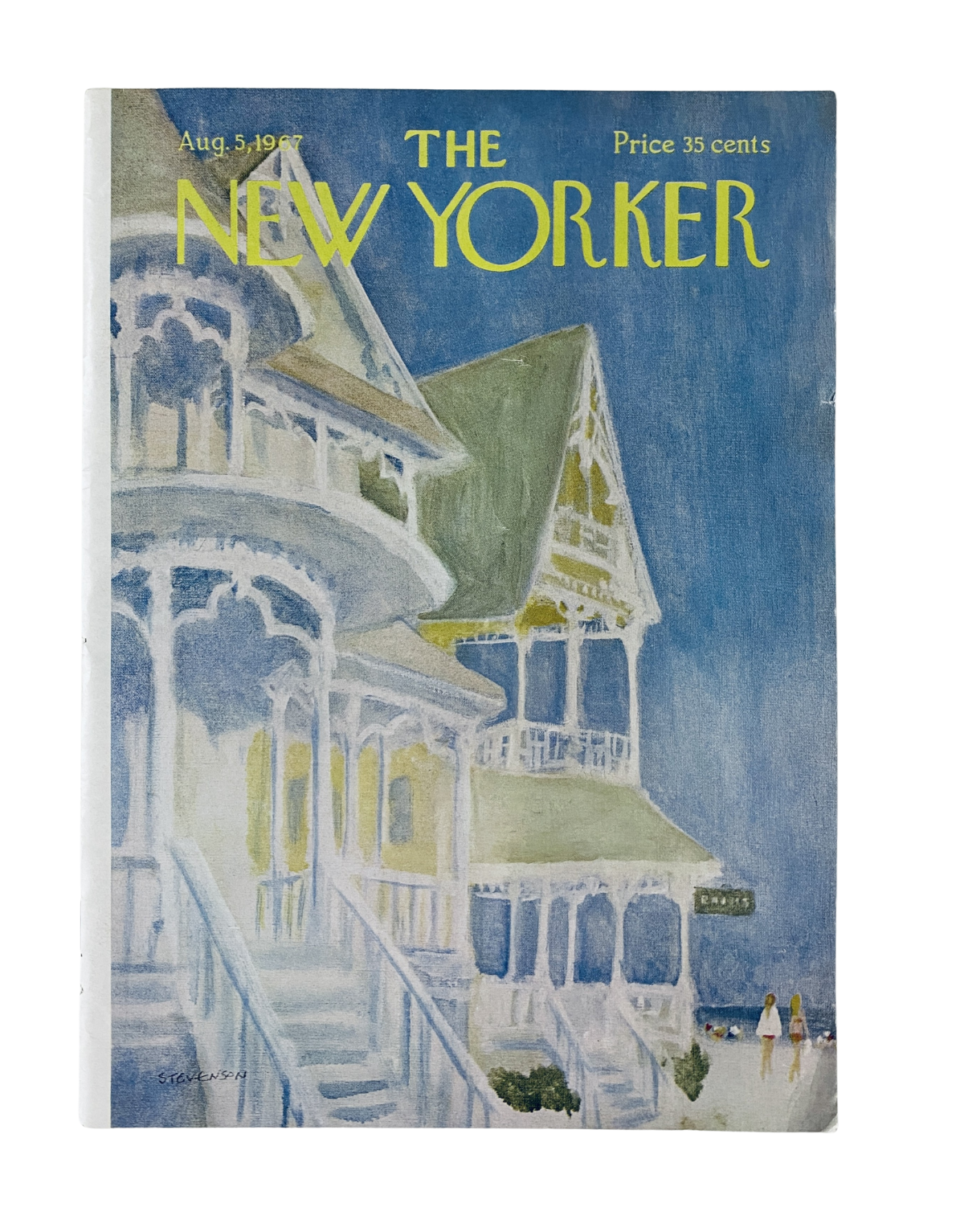 The New Yorker Magazine August 5, 1967 cover featuring a Victorian house illustration by James Stevenson.