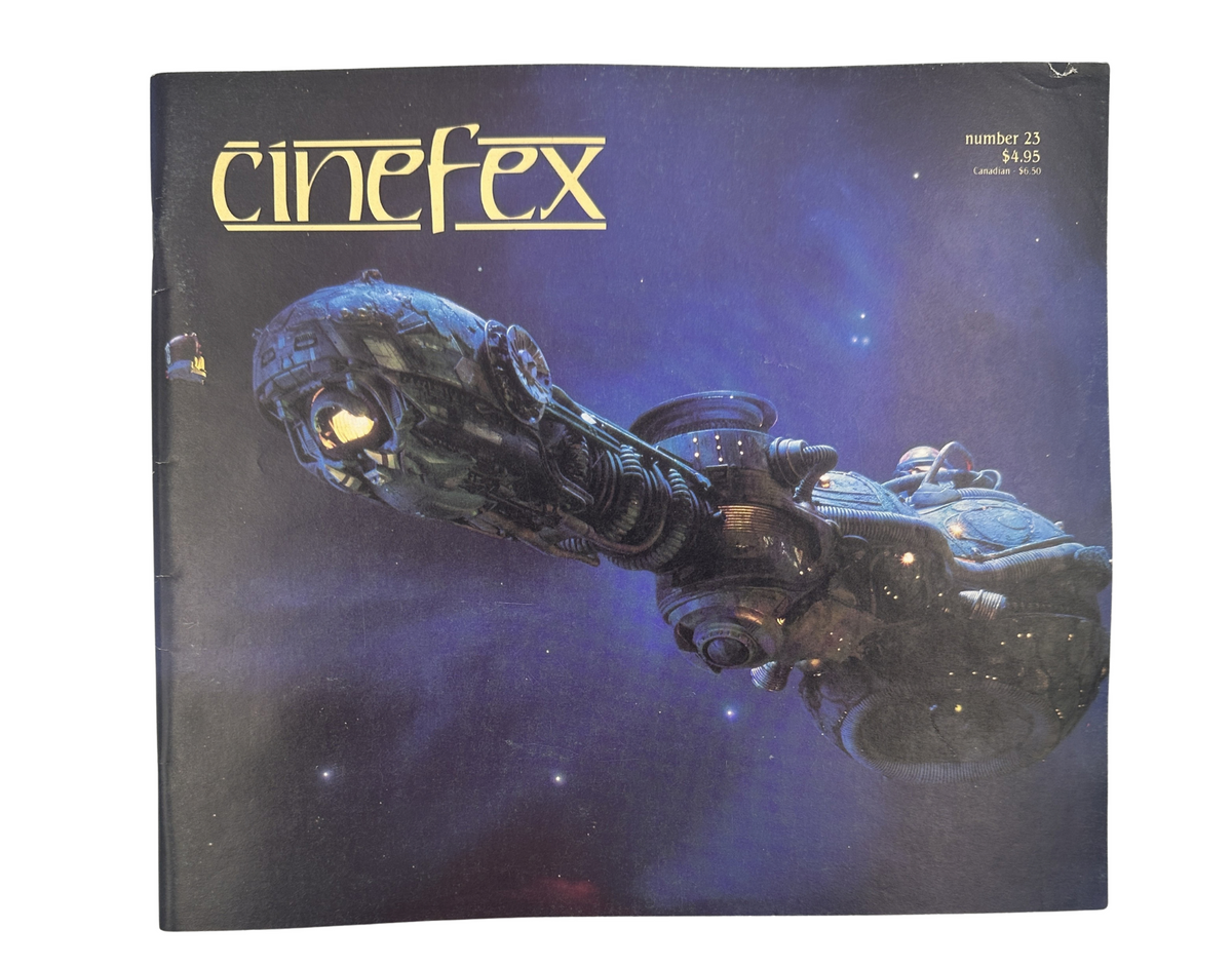 Cinefex Magazine August 1985 No. 23 cover featuring an alien spacecraft, showcasing cinematic illusions in film.