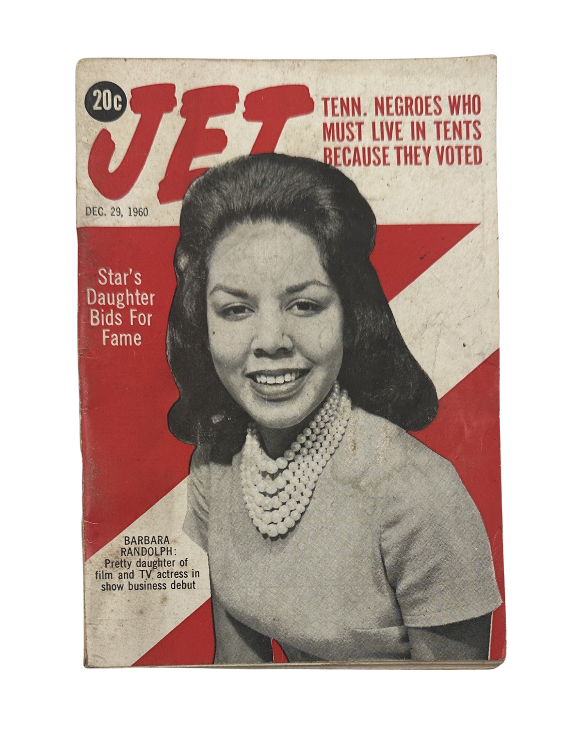 Jet Magazine cover from December 29, 1960 featuring Barbara Randolph. The cover highlights important social issues and events, with an eye-catching design and bold text.