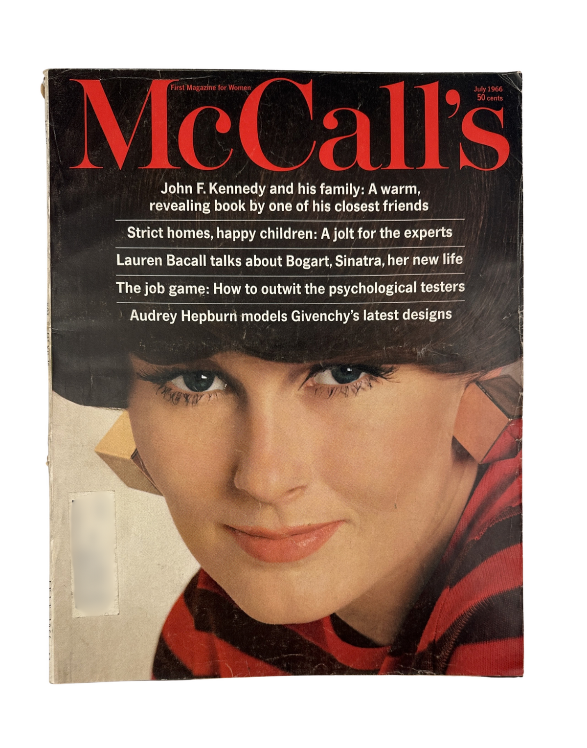 McCall's Magazine July 1966 John F. Kennedy, Lauren Bacall, Audrey Hepburn