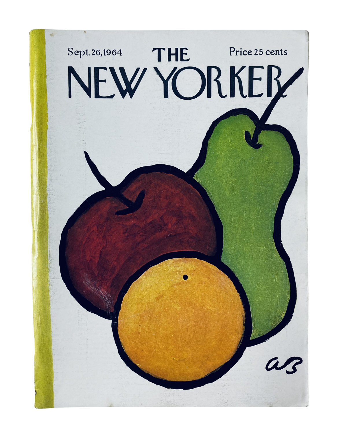 The New Yorker Magazine September 26, 1964 cover featuring a colorful fruit still life illustration by A. Birnbaum, including apples, a pear, and an orange.