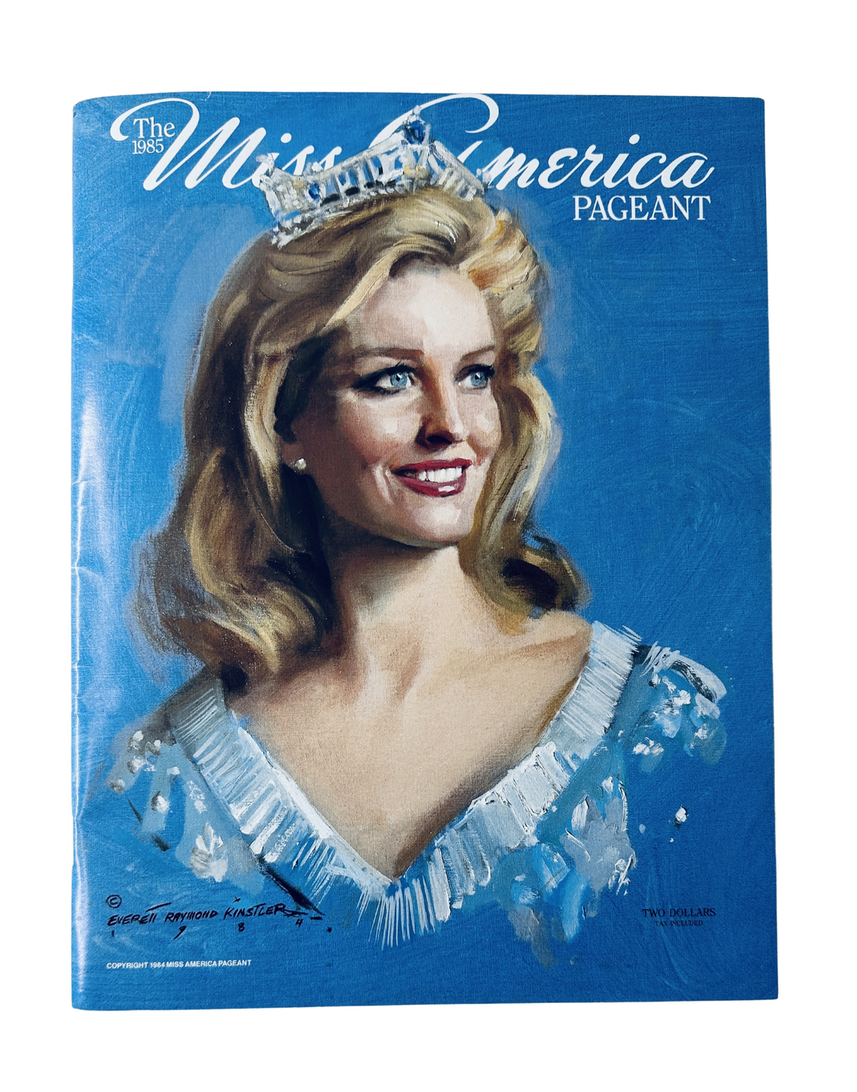 Cover of The 1985 Miss America Pageant Magazine featuring a portrait of Sharlene Wells, the winner of Miss America 1985.