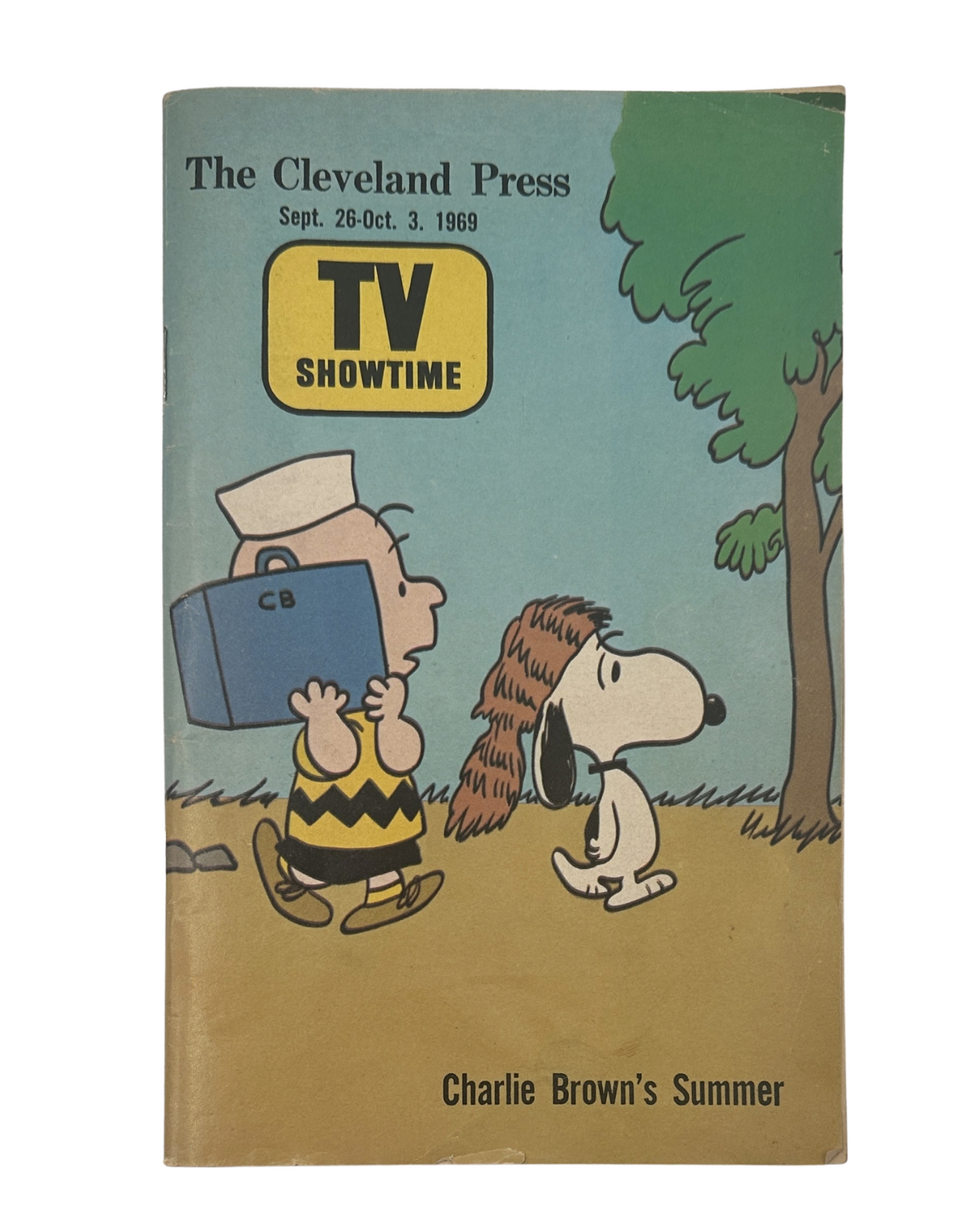 Cover of The Cleveland Press TV Showtime Magazine from September 26, 1969 featuring Charlie Brown and Snoopy in a colorful illustration.