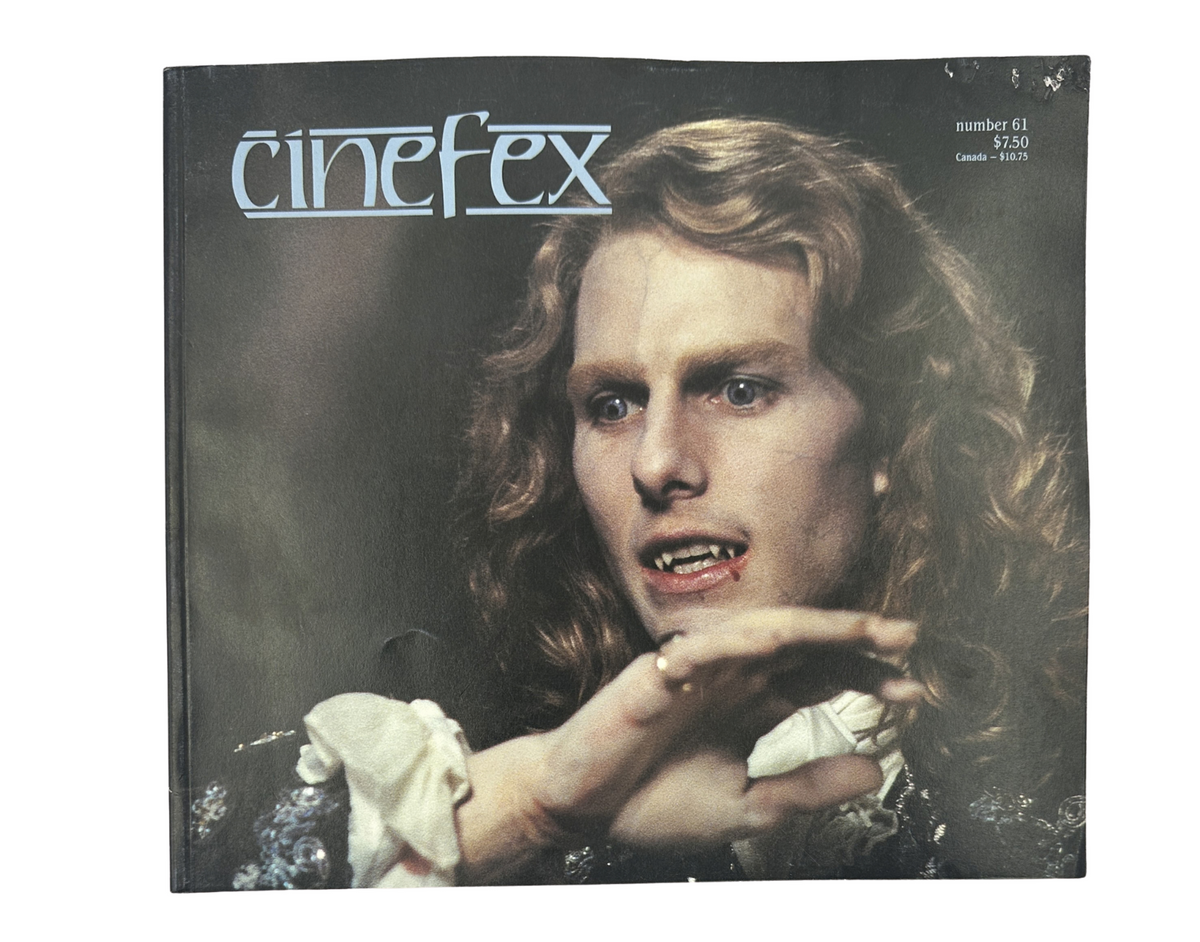 Cinefex Magazine March 1995 No. 61 featuring a dramatic cover image of a vampire character, emphasizing the film 'Interview with the Vampire.'