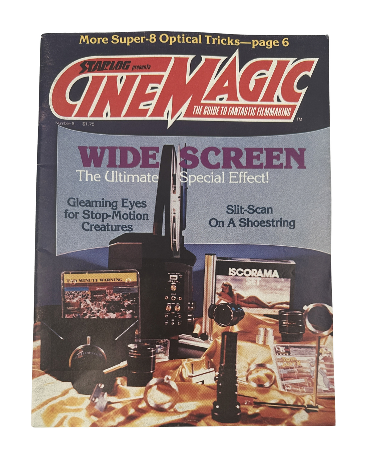 Cinemagic Magazine No. 5 cover featuring special effects and Super-8 filmmaking techniques, with a focus on widescreen format.