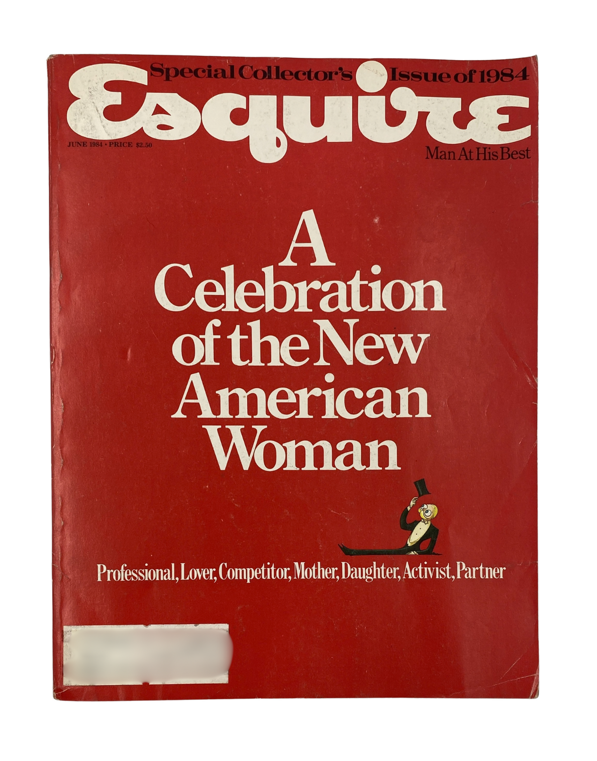 Esquire Magazine June 1984 cover featuring 'A Celebration of the New American Woman' title, highlighting themes of professionalism, love, competition, motherhood, daughterhood, and partnership.