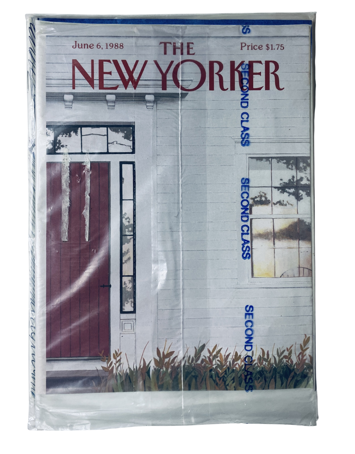 SEALED The New Yorker Magazine June 6, 1988 featuring a Red Door on the House Exterior cover, presented in original factory-sealed condition, ideal for collectors.