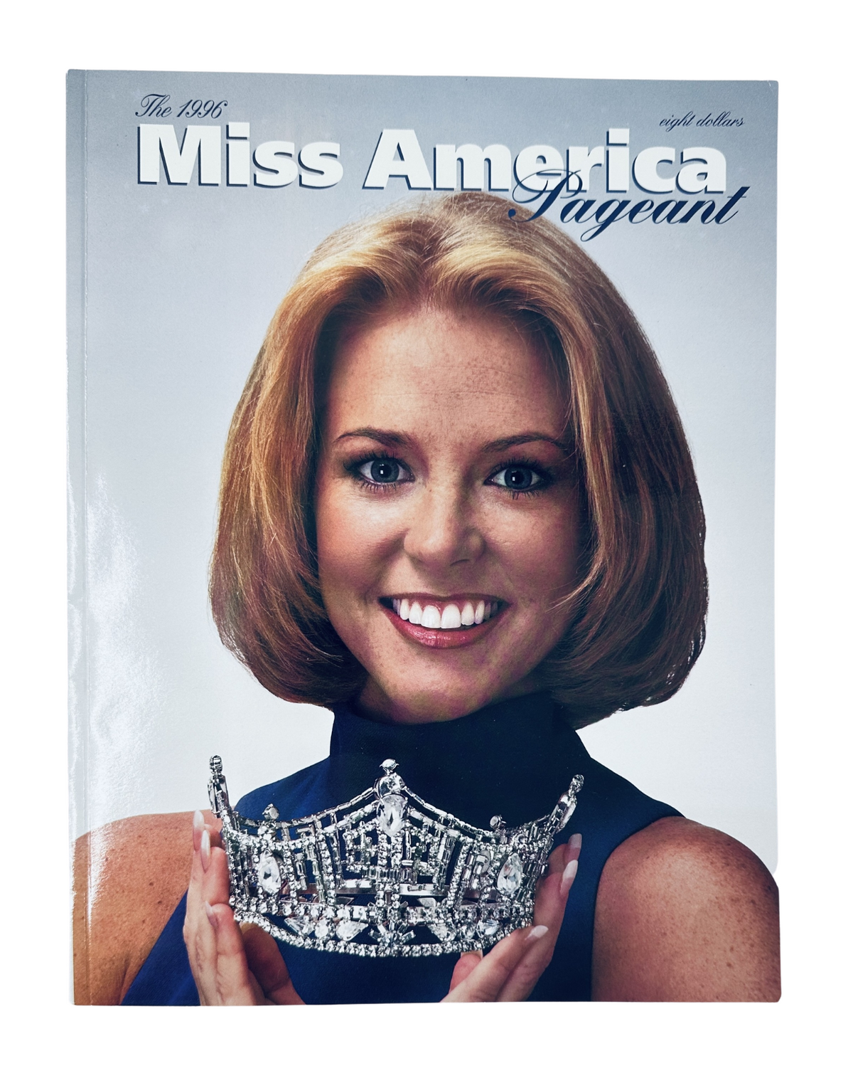 The 1996 Miss America Pageant Magazine Official Program featuring Shawntel Smith on the cover, showcasing her bright smile and a sparkling tiara.