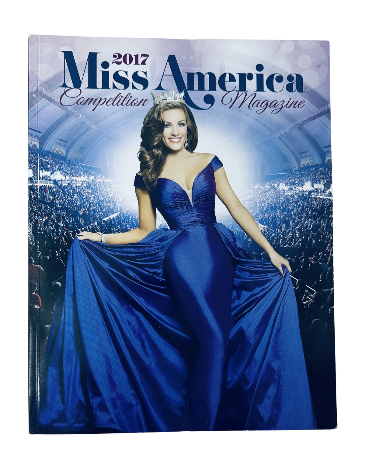 2017 Miss America Competition Magazine cover featuring Savvy Shields in a stunning blue gown, highlighting the official program for the Miss America pageant.