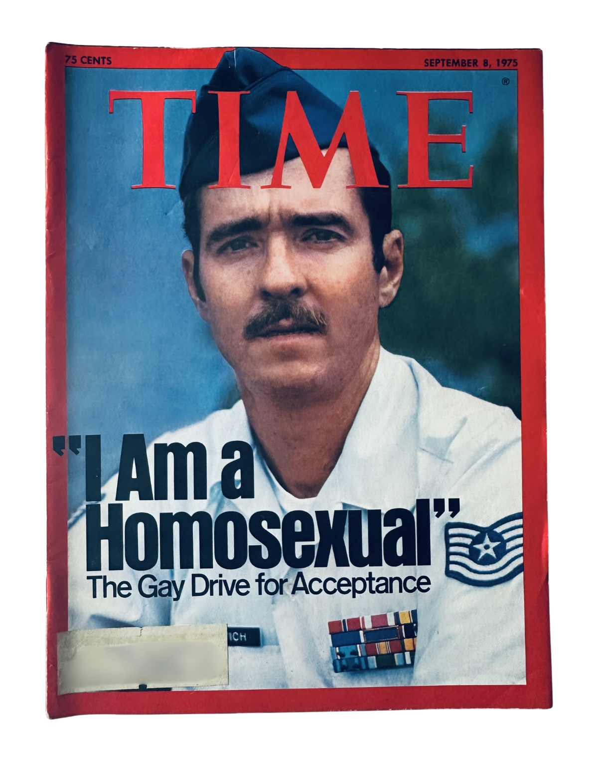 Time Magazine September 8, 1975 featuring Leonard Matlovich on the cover with the headline 'I Am a Homosexual' highlighting the gay drive for acceptance.