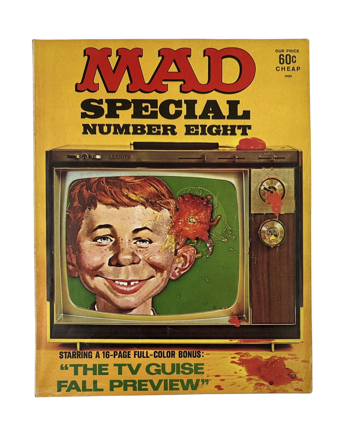 MAD Magazine Special 1972 No. 8 cover featuring a colorful illustration of a smiling boy in front of a vintage television, depicting the theme 'The TV Guise Fall Preview', graded FN 6.0.